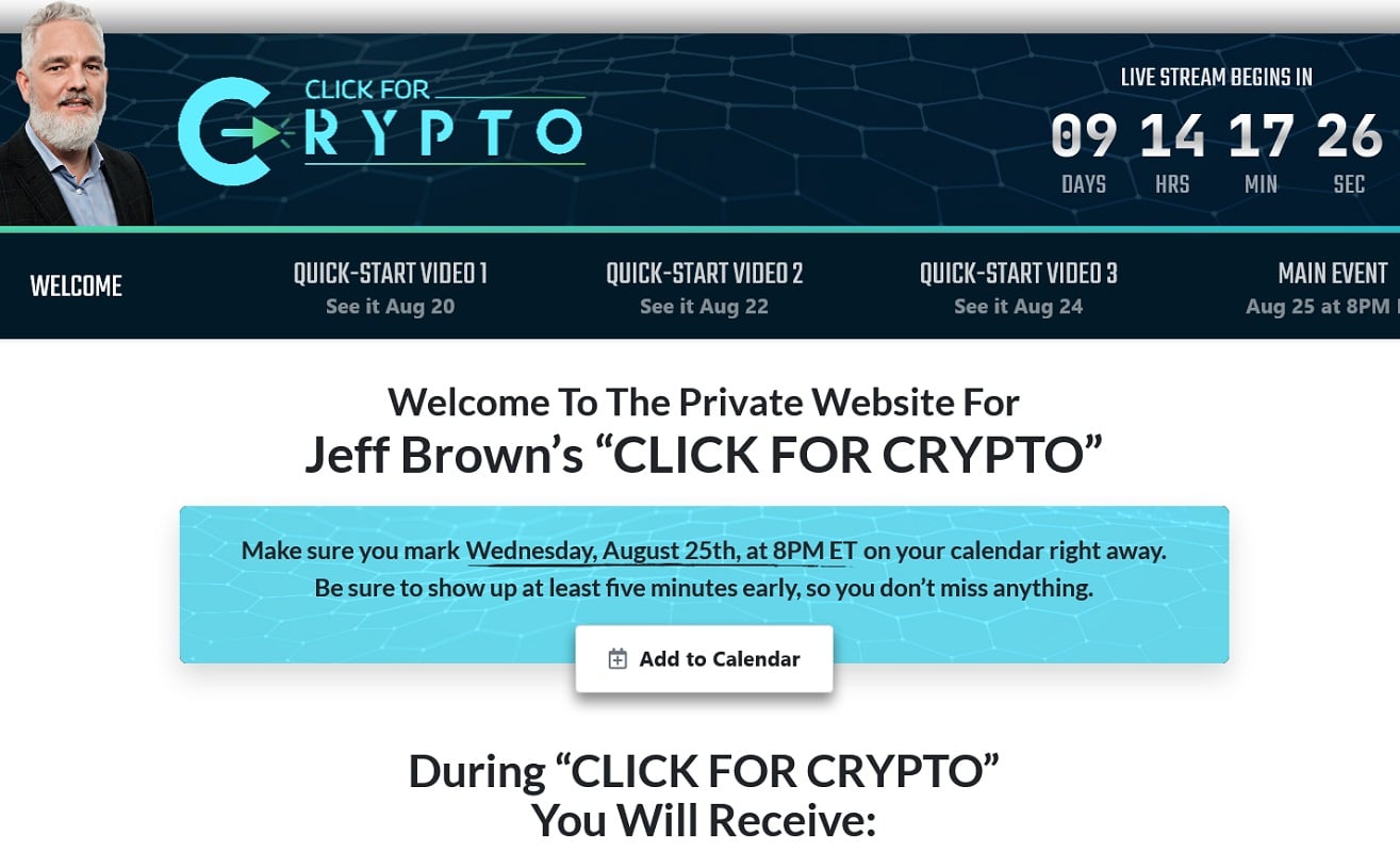 Jeff Brown's Click for Crypto Event Review