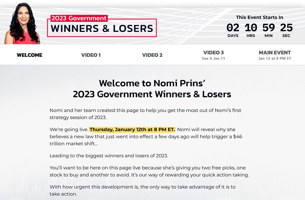 Nomi Prins Prediction and Warning: 2023 Government Winners & Losers